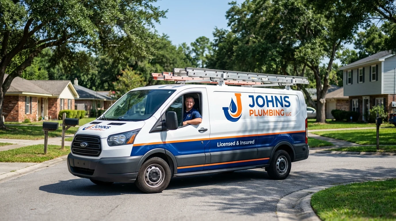 Johns Plumbing LLC service van in Tampa, FL