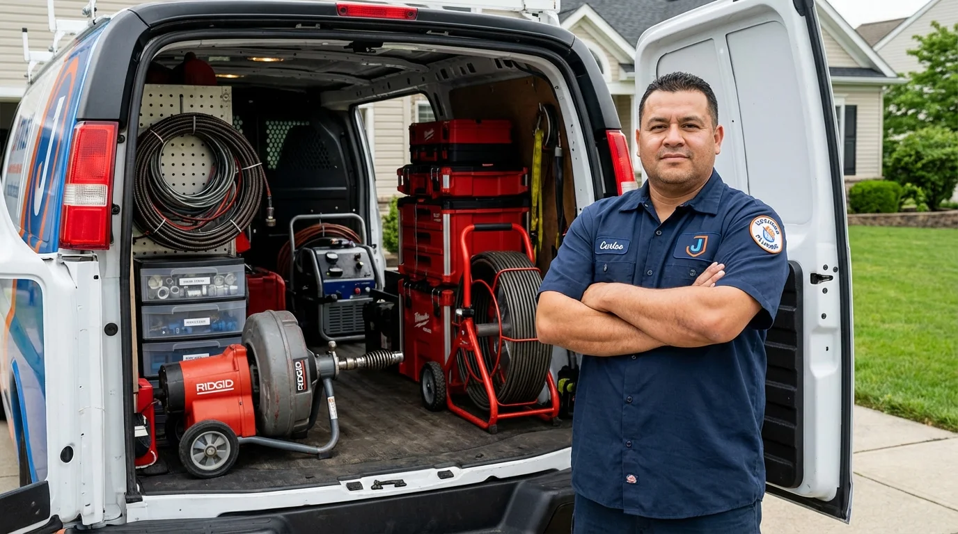 Professional drain cleaning equipment and Johns Plumbing LLC plumber in Tampa