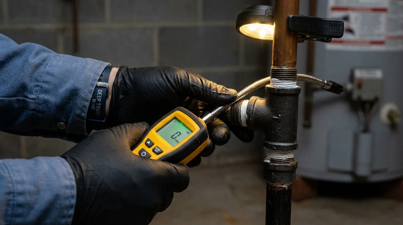 Gas leak detection with electronic sniffer by Johns Plumbing LLC in Tampa