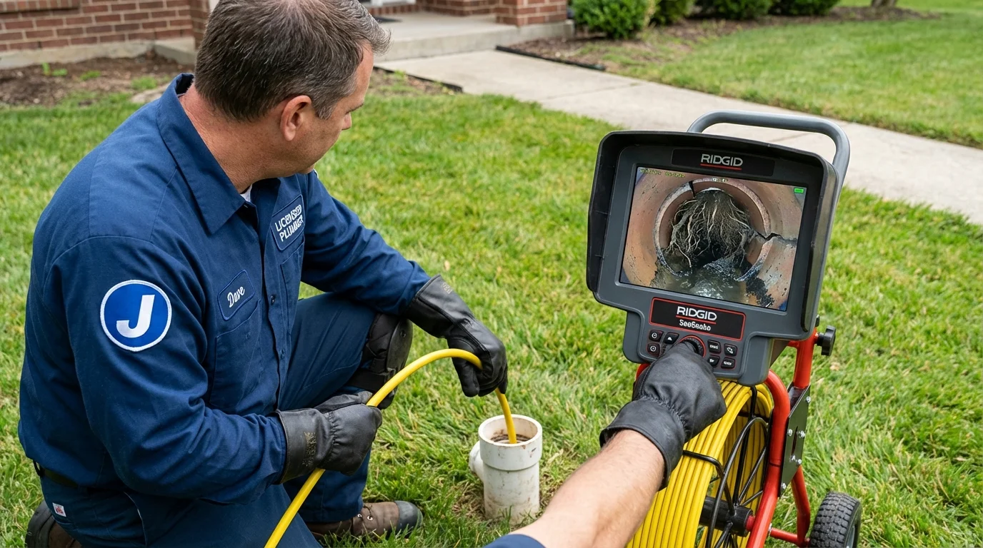 Sewer camera inspection being performed by Johns Plumbing LLC in Tampa