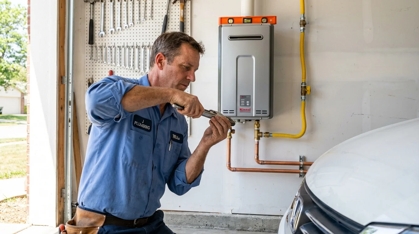Tankless water heater installation by a Johns Plumbing LLC plumber in Tampa